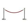 Montour Line Stanchion Post and Rope Kit Sat.Steel, 2 Ball Top1 Red Rope C-Kit-2-SS-BA-1-ER-RD-PS
